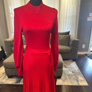 Elegant Red Knit Dress